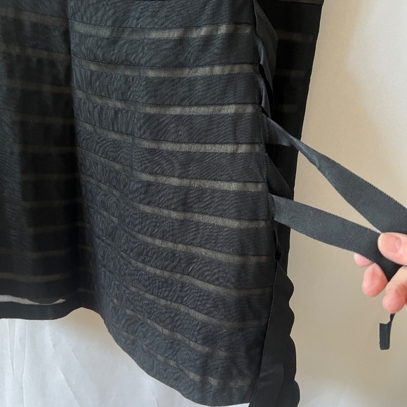 PER SE SKIRT NWT 14 PER CHARM LINE SILK SIDE ZIP RIBBON DETAIL ELEGANT STRIPES - Picture 6 of 11